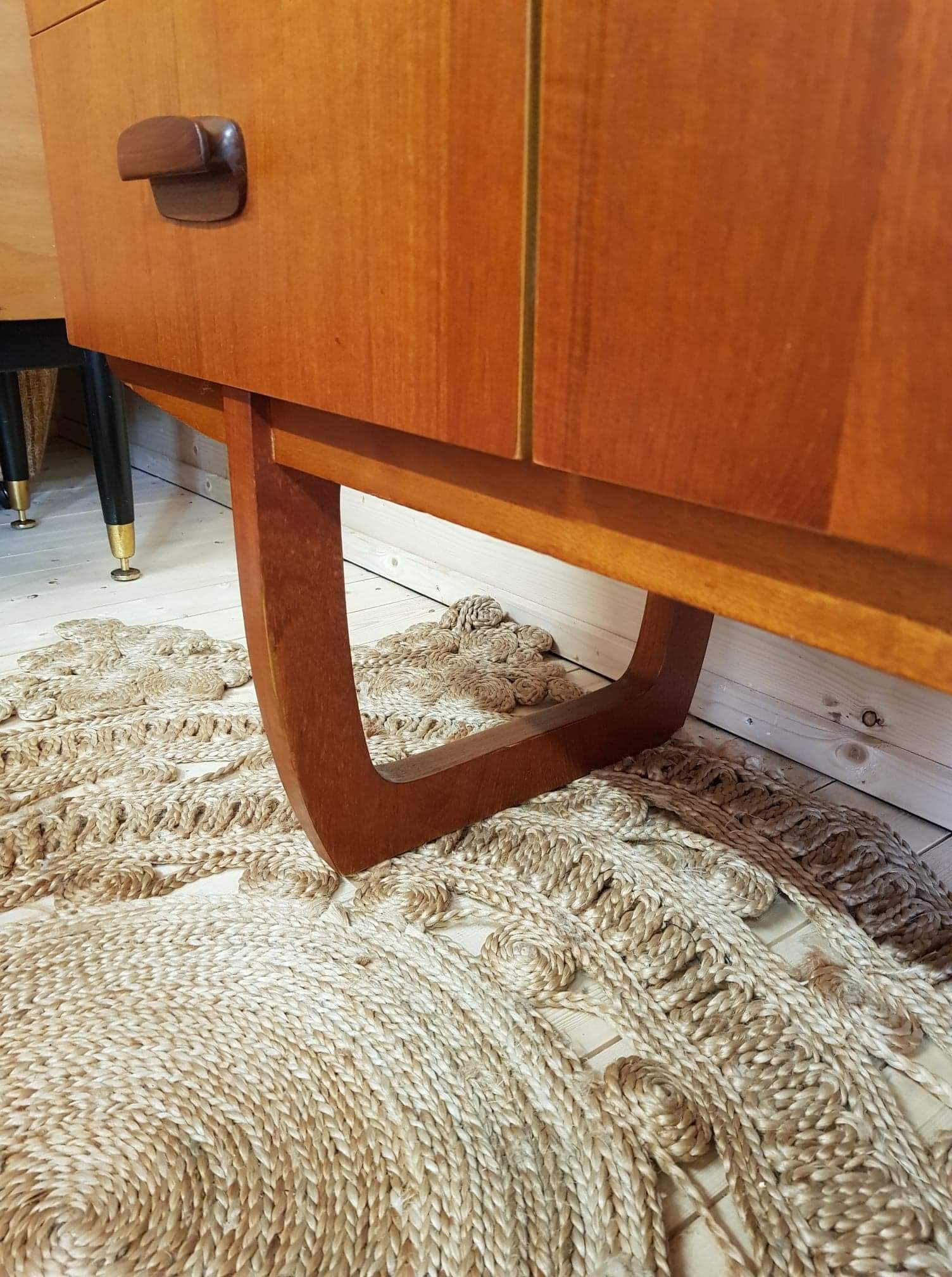 Teak & Afromosia Sleigh Legs Sideboard